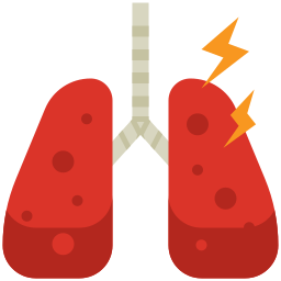 geïnfecteerde longen icoon