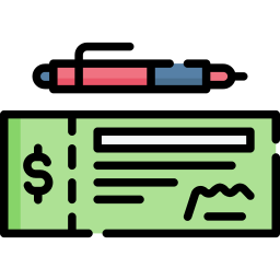 Bank check icon