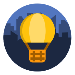 Hot air balloon icon