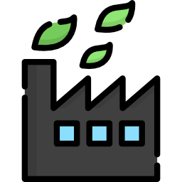 fábrica sostenible icono