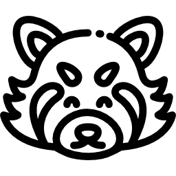 panda rojo icono