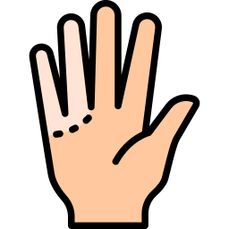 Loss of colour in fingers icon