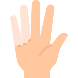 Loss of colour in fingers icon