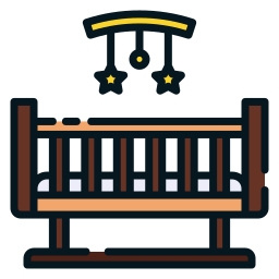 Baby crib icon