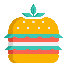 hamburger vegano icona