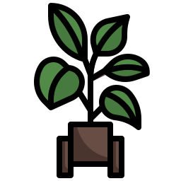 pianta di gomma icona