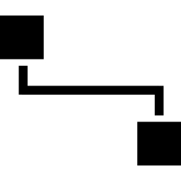 gráfico de dois quadrados conectados Ícone