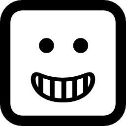 glückliches lächelndes emoticon quadratisches gesicht icon