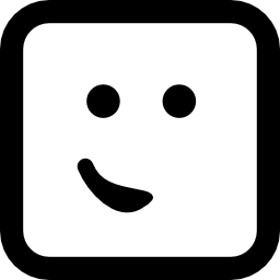 emoticon faccia con la bocca di lato come un piccolo sorriso in un quadrato arrotondato icona