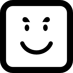 cara sonriente de emoticon en un cuadrado icono