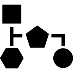 Block scheme of black geometrical shapes icon