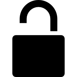 Padlock black opened tool shape for unlock interface symbol icon