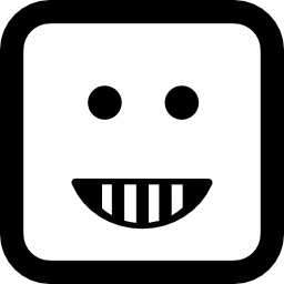 Émoticône heureux souriant forme de visage carré Icône