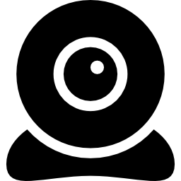 strumento webcam forma circolare nera icona