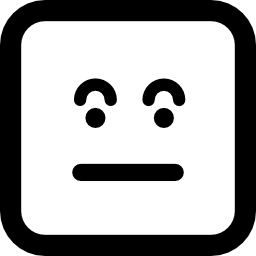 Überraschtes quadratisches emoticon-gesicht icon