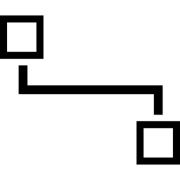 esquemas de bloques de contornos de dos cuadrados icono