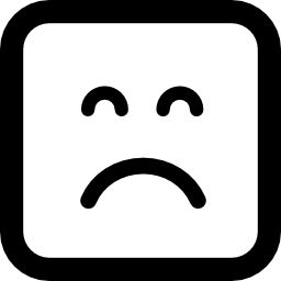 trauriges emoticon quadratisches gesicht mit geschlossenen augen icon