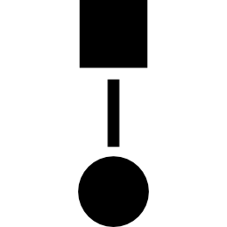 cuadrado conectado al gráfico circular icono