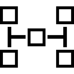 esquema de bloques cuadrados icono