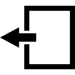 overdrachtsgegevensinterfacesymbool van linkerpijl op een vel papier icoon