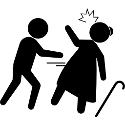 Criminal stealing an old woman icon