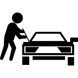 przestępca wyważający drzwi samochodu ikona