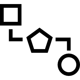 esquema de bloques de tres formas. icono