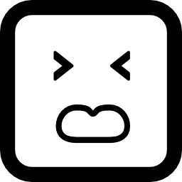 angewidertes quadratisches emoticon-gesicht icon