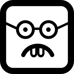 cara cuadrada emoticon nerd icono