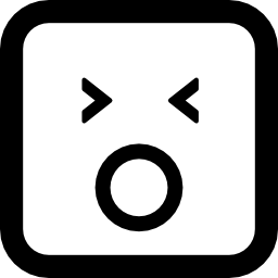 Зевающий смайлик квадратное лицо иконка
