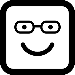 aluno sorrindo rosto quadrado emoticon Ícone
