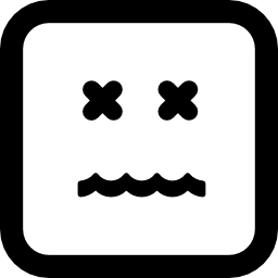 Annulled emoticon square face icon