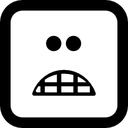 Scared emoticon square face icon