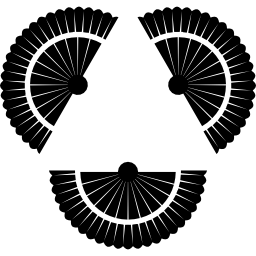 triángulo de abanicos flamencos icono
