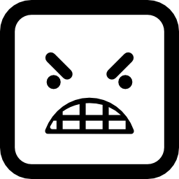 woede emoticon vierkant gezicht icoon