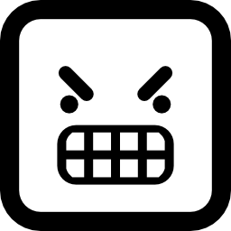 wütendes quadratisches emoticon-gesicht icon