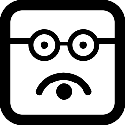Intellectual emoticon square face icon