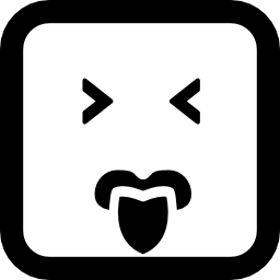 emoticon quadratisches gesicht mit geschlossenen augen und zunge heraus icon