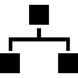 grafica di rete di tre quadrati icona