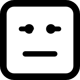 Emoticon square face with straight mouth and eyes lines icon