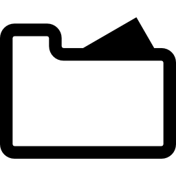 White folder interface symbol of outline icon