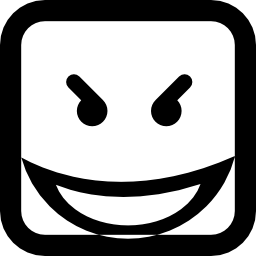 Evil smile square emoticon face icon