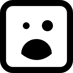 검은 눈과 열린 입 이모티콘 사각형 얼굴 icon