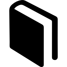 boek met zwarte kaft in diagonale positie icoon