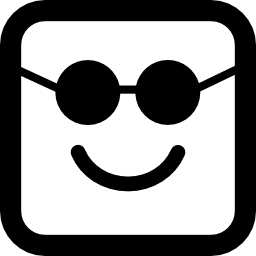 visage carré émoticônes avec lunettes de soleil Icône