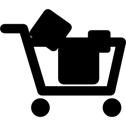 carrinho de compras com objetos dentro Ícone