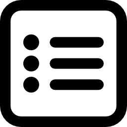 símbolo de interfaz redondeado cuadrado de lista icono