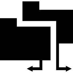 Folder share interface symbol of black folders icon