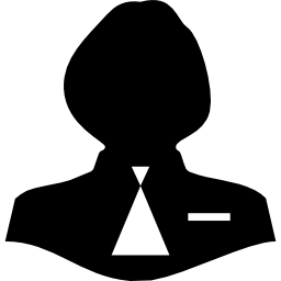 weibliche silhouette der frau mit männlicher krawatte icon