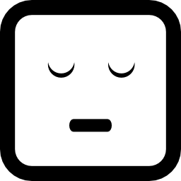 이모티콘 사각형 얼굴 휴식 icon